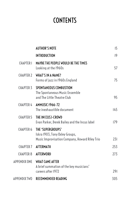 Beyond Jazz - contents page